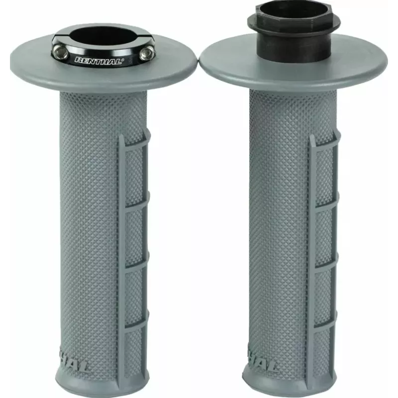 Poignées RENTHAL MX Lock-On medium - semi-gaufré couleur Noir/GRIS G235