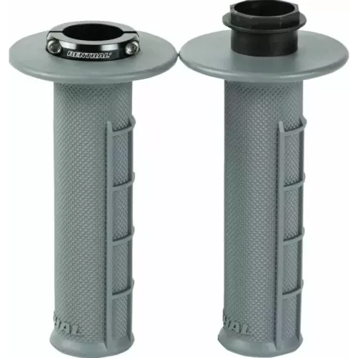 Poignées RENTHAL MX Lock-On medium - semi-gaufré G235 - couleur Noir/GRIS