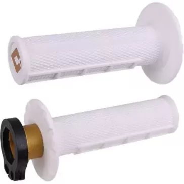 poignées ODI V2 LOCK ON half grip white soft