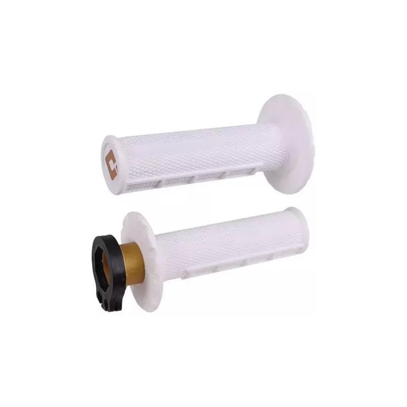 poignées ODI V2 LOCK ON half grip white soft