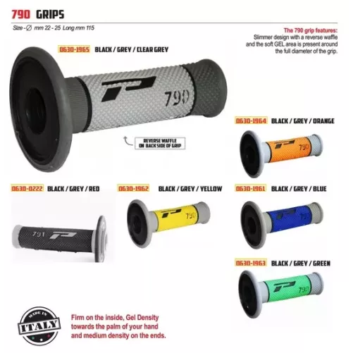 poignées PRO GRIP 790 tri color (6 coloris)