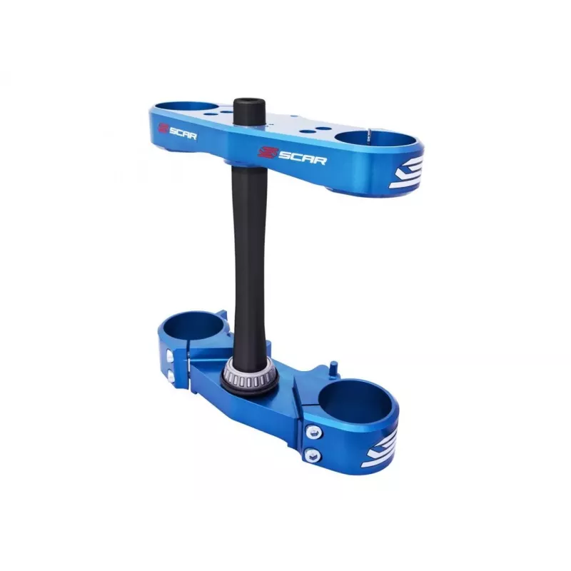 Té de fourche SCAR Offset 25mm bleu Kawasaki KX85/100