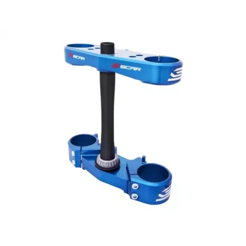 Té de fourche SCAR Offset 25mm bleu Kawasaki KX85/100