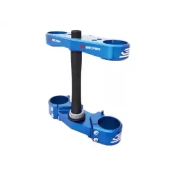 Té de fourche SCAR Offset 25mm bleu Kawasaki KX85/100