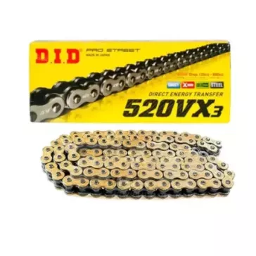 chaine DID 520 VX3 gold noir attache à riveter