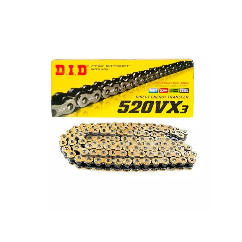 chaine DID 520 VX3 gold noir attache à riveter