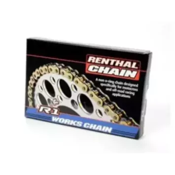 Chaîne de transmission RENTHAL 420 R1 Works 128 maillons or/noir