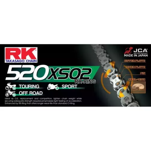 Chaine RK 520 XSO2 120 Maillons (joint torique)