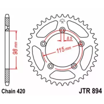 couronne acier KTM 65 SX 00-22, HVA 65 TC 14-22, 65 MC 21-23 JT SPROCKET