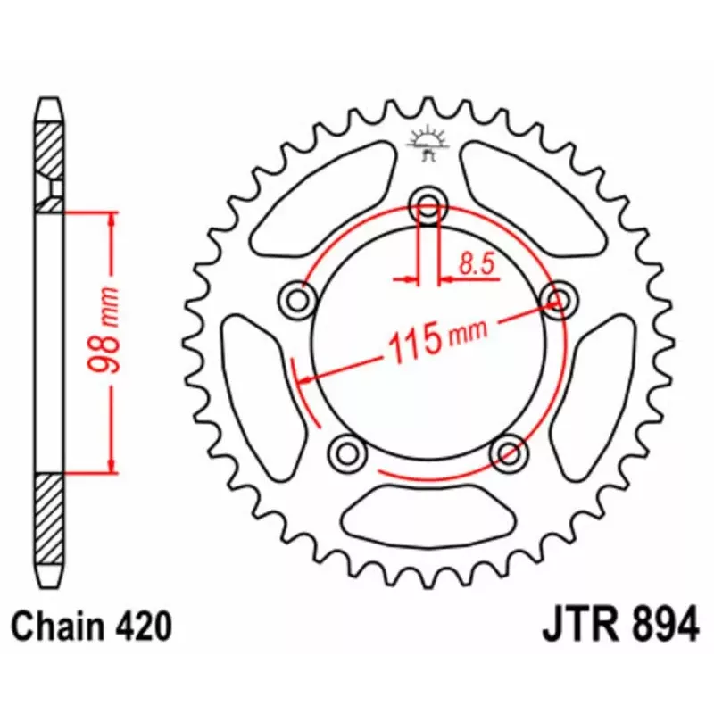 couronne acier KTM 65 SX 00-22, HVA 65 TC 14-22, 65 MC 21-23 JT SPROCKET