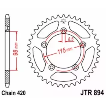 couronne acier KTM 65 SX 00-22, HVA 65 TC 14-22, 65 MC 21-23 JT SPROCKET