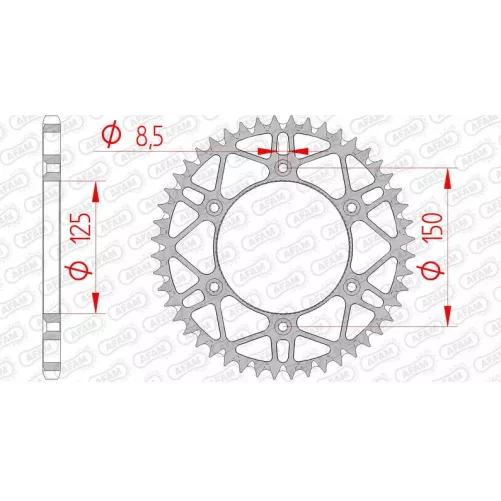 Couronne AFAM acier anti-boue SX/F 14-25 TC/FC 14-25 MC 21-25