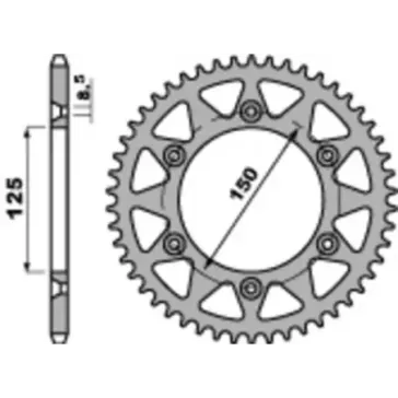 couronne acier KTM 98-24, HUSQVARNA 14-24, GASGAS 21-24 PBR