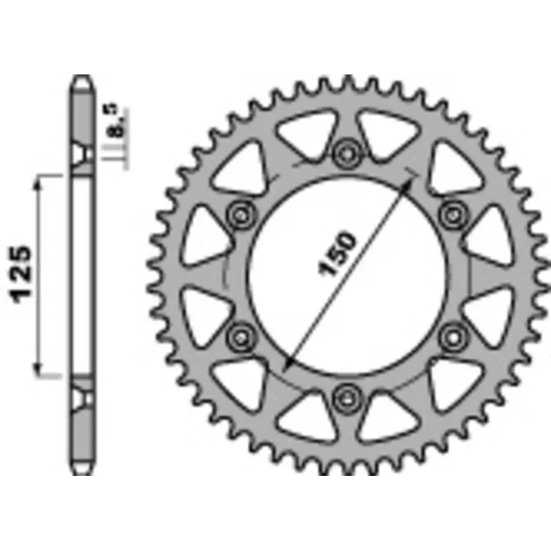 couronne acier KTM 98-24, HUSQVARNA 14-24, GASGAS 21-24 PBR