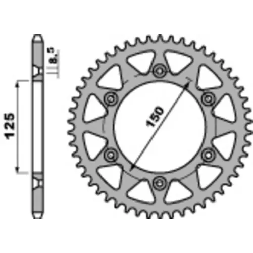 couronne acier KTM 98-24, HUSQVARNA 14-24, GASGAS 21-24 PBR
