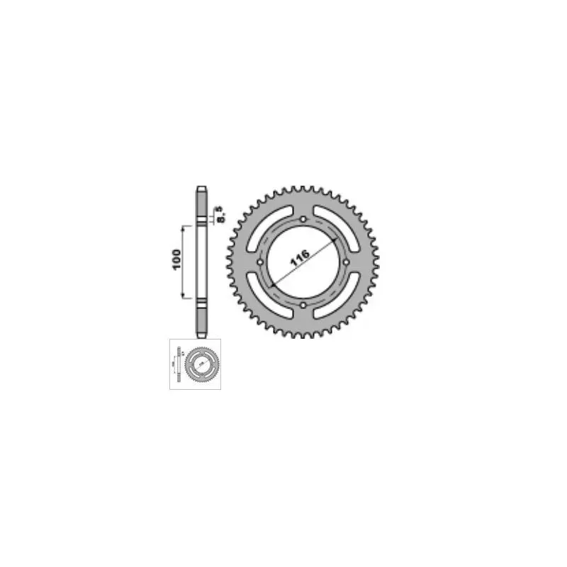 couronne acier 85 KX PBR 51 dents (420)