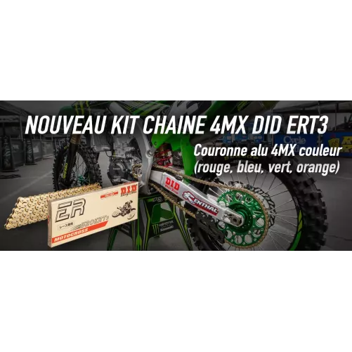 kit chaine 4MX DID ERT3 450 KXF 05-23 et 250 KX 85-08