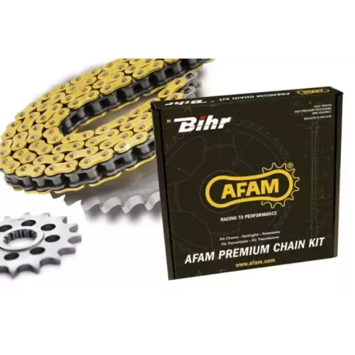 Kit chaine AFAM 420 type MX (couronne ultra-light anti-boue) KAWASAKI KX85