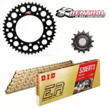 Kit chaine YAMAHA DID RENTHAL 125 YZ 05-25 et 250 YZ-F 01-25