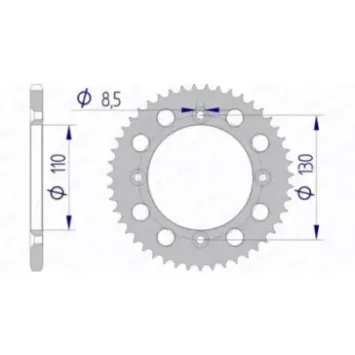 couronne alu 4MX pour CR/F rouge 26.00