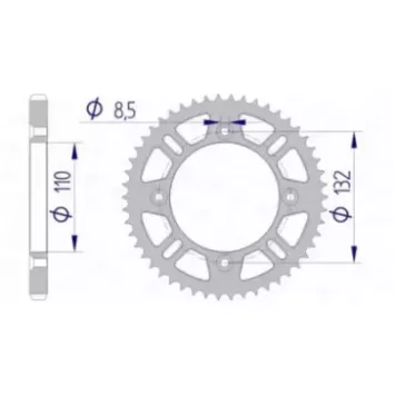 couronne alu AFAM 85 SX et TC 49 dents
