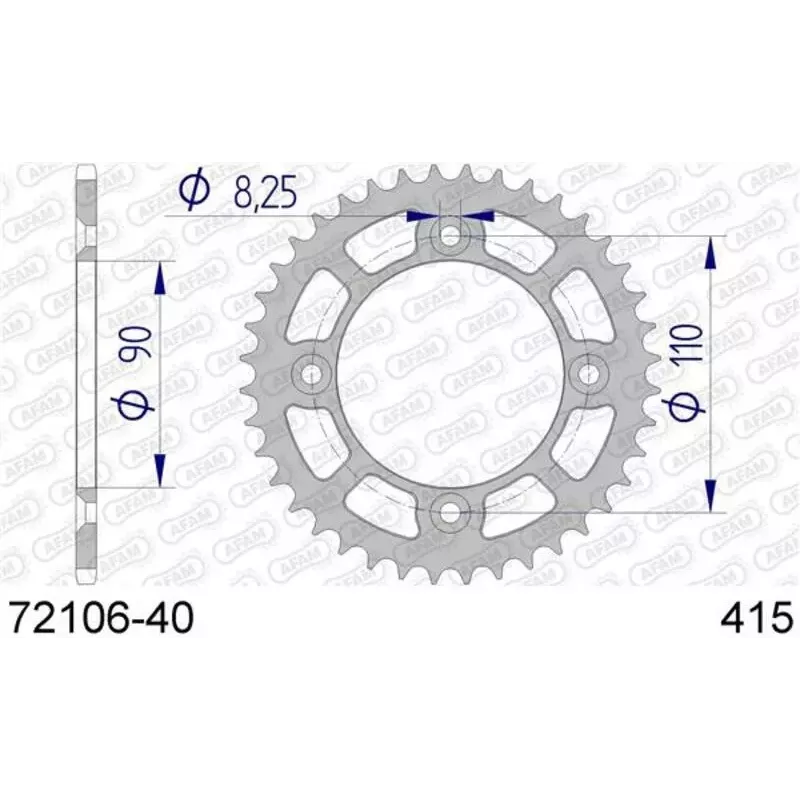 couronne alu 50 SX 14-23, 50 TC 14-23, 50 MC 21-23 40 dents