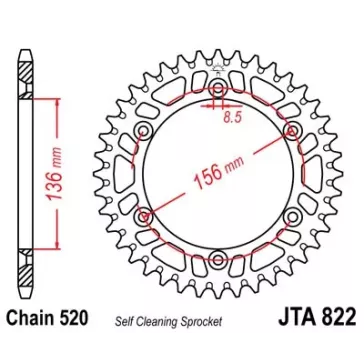 couronne alu jt sprockets GASGAS / SHERCO noire