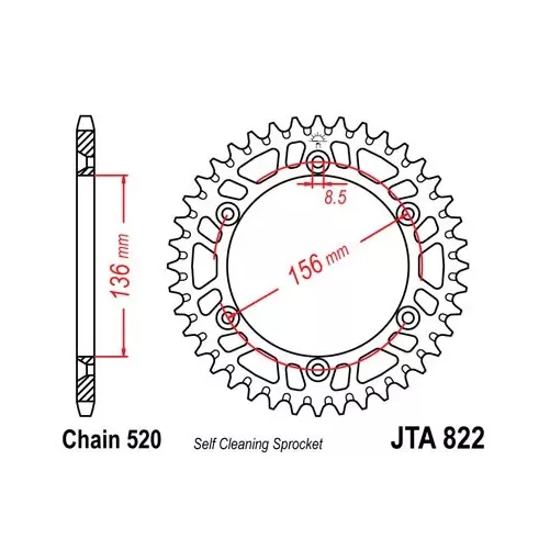 couronne alu jt sprockets GASGAS / SHERCO noire