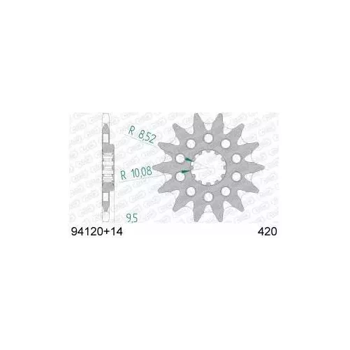 pignon AFAM 65 SX 01-23, 65 TC 14-23, 65 MC 21-23 14 dents