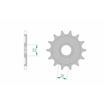 Pignon AFAM 250 YZF 01-24, 125 YZ 05-24