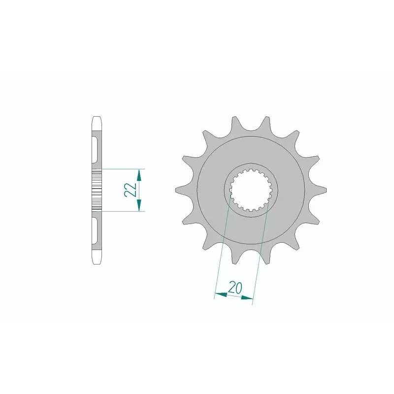 Pignon AFAM 250 YZF 01-24, 125 YZ 05-24