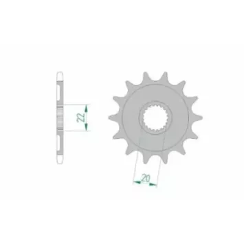 Pignon AFAM 250 YZF 01-24, 125 YZ 05-24
