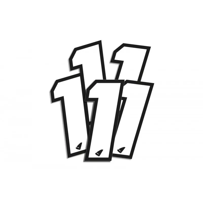 Numéro de course UFO 13cm blanc (lot de 5)
