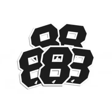 Numéro de course UFO 13cm noir contour blanc (lot de 5)