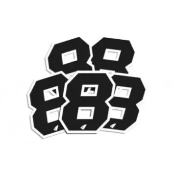 Numéro de course UFO 13cm noir contour blanc (lot de 5)
