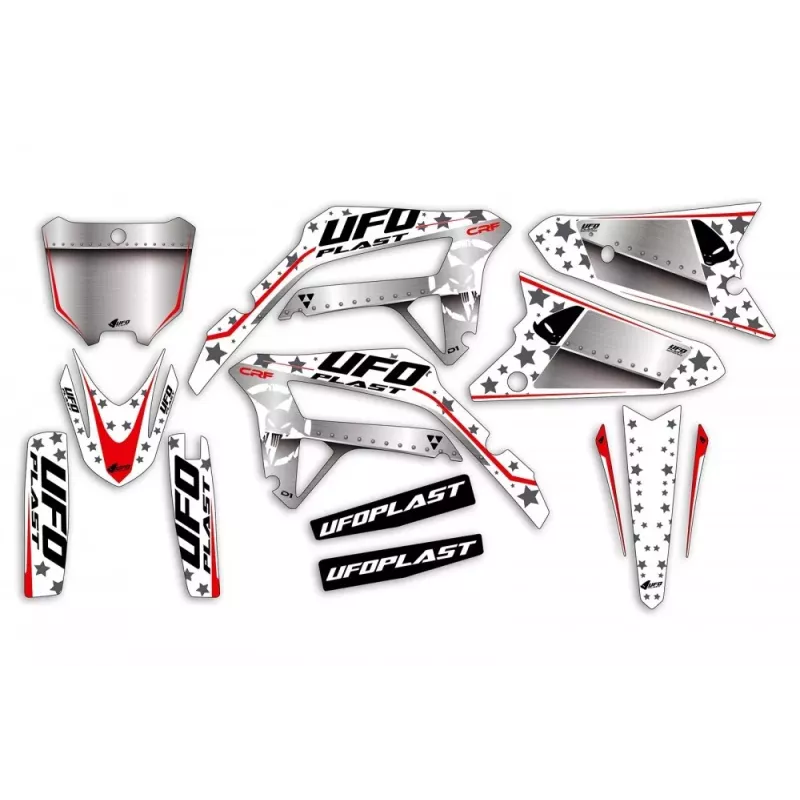 kit deco UFO STARDUST Blanc 450 CRF 21-24, 250 CRF 22-24