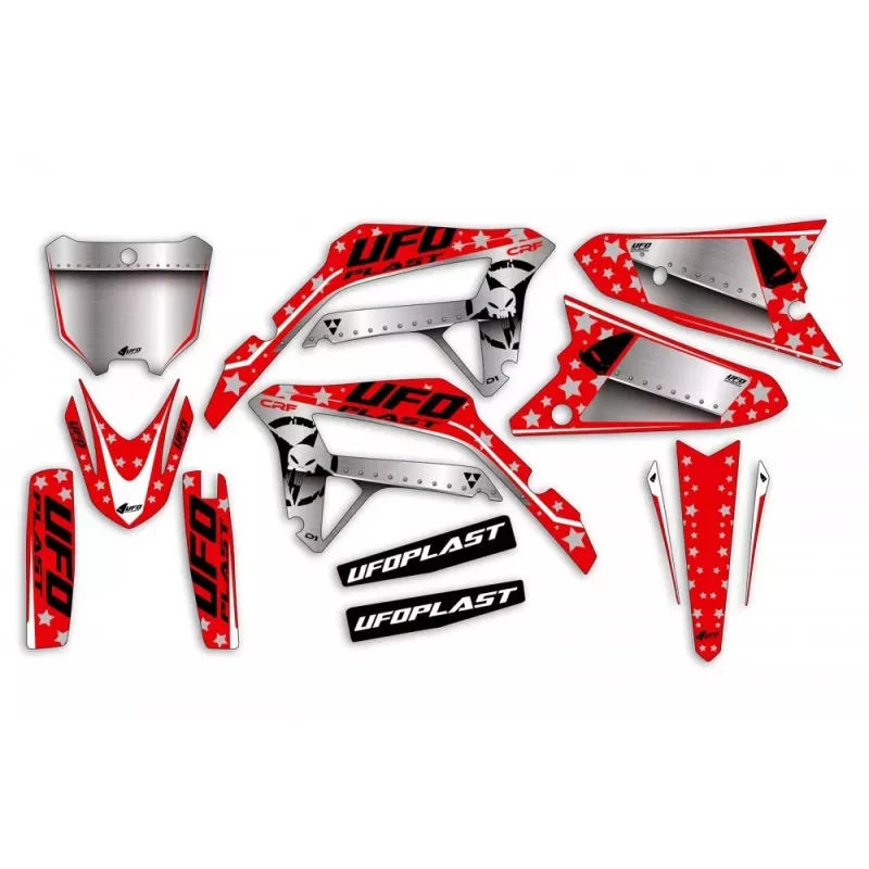 kit deco UFO STARDUST Rouge 450 CRF 21-24, 250 CRF 22-24