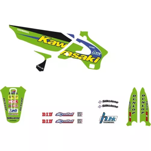 Kit déco TECNOSEL Replica TEAM KAWASAKI 125/250 KX 94-98