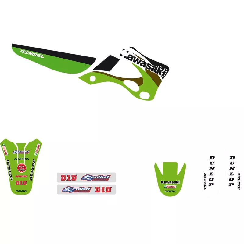Kit deco TECNOSEL Replica OEM KAWASAKI 125/250 KX 99-02
