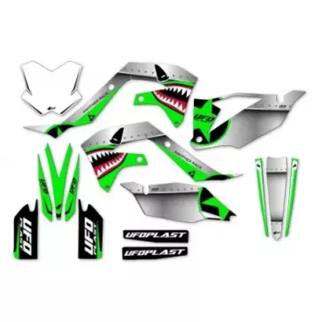 kit deco UFO GENERAL Blanc/Vert 250 KXF 2021-2024 / 450 KXF 2019-2023