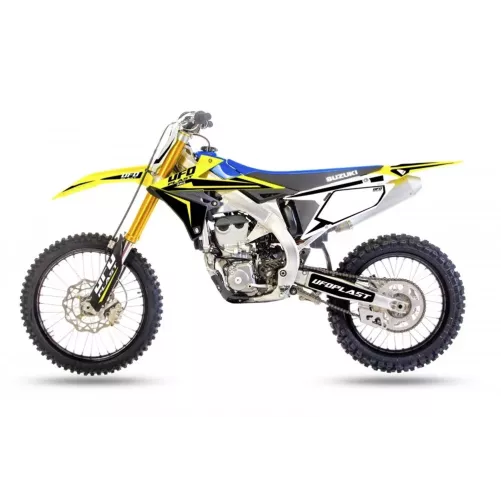 kit deco UFO STOKES Blanc/Jaune 250 RMZ 2019-2024 / 450 RMZ 2018-2024
