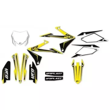 kit deco UFO STOKES Blanc/Jaune 250 RMZ 2019-2024 / 450 RMZ 2018-2024