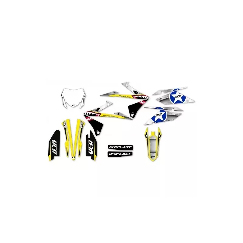 kit deco UFO GENERAL Jaune/Bleu 250 RMZ 2019-2024 / 450 RMZ 2018-2024