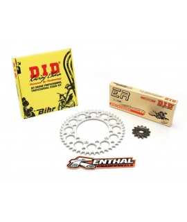 Kit chaîne D.I.D/RENTHAL 520 type ERT2 13/48 (couronne ultra-light anti-boue) Yamaha YZ125