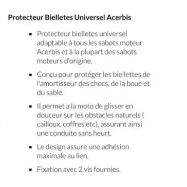 bavette ACERBIS sabot protection biellette