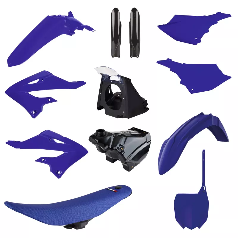 kit plastique complet POLISPORT 125/250 YZ 02-21 restylé 22-24 avec selle complete et reservoir