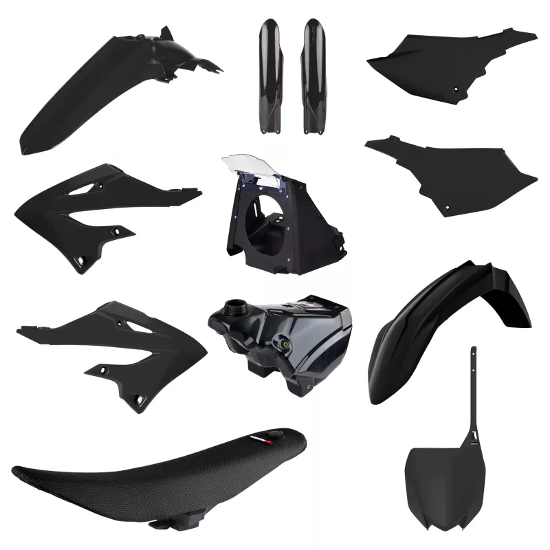 kit plastique complet POLISPORT 125/250 YZ 02-21 restylé 22-24 avec selle complete et reservoir