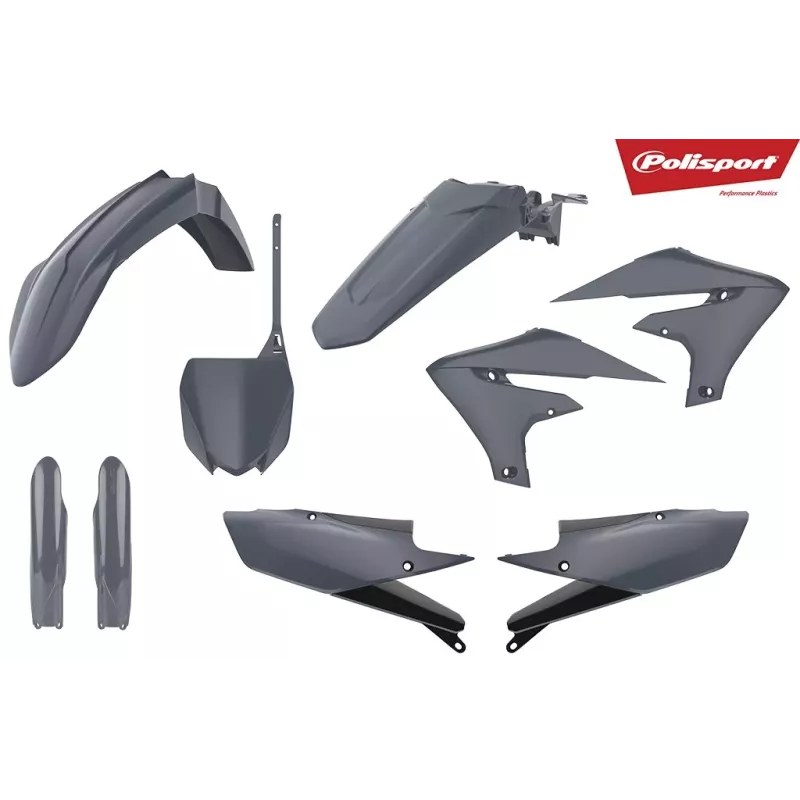 kit plastique POLISPORT 450 YZF 18-19 et 250 YZF 19 gris nardo