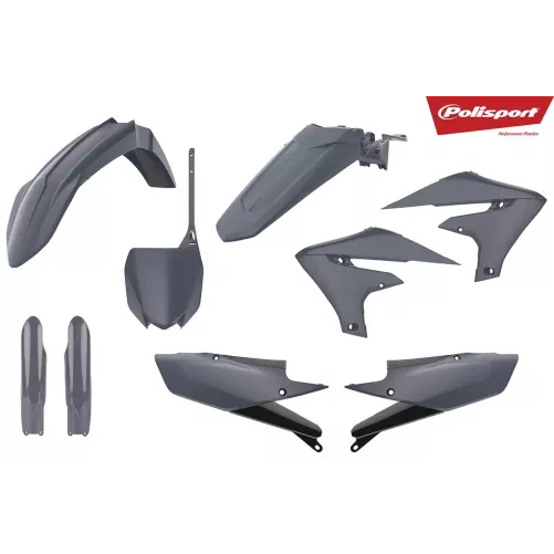 kit plastique POLISPORT 450 YZF 18-19 et 250 YZF 19 gris nardo