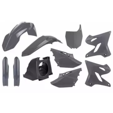 kit plastique POLISPORT 125/250 YZ 02-21 gris avec boite à air